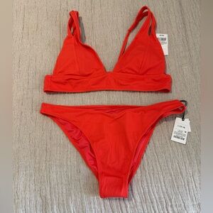 Shade & Shore High Leg Extra Cheeky Coral Bikini